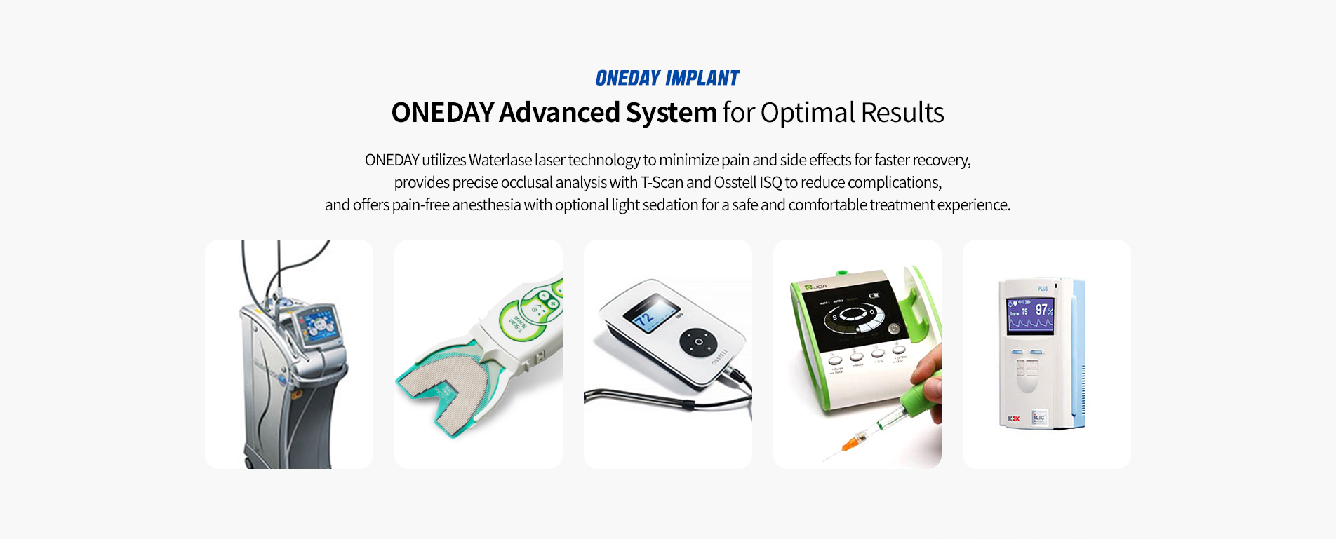 Overview of Oneday Dental Clinic's advanced implant system designed to achieve precise and predictable treatment results.